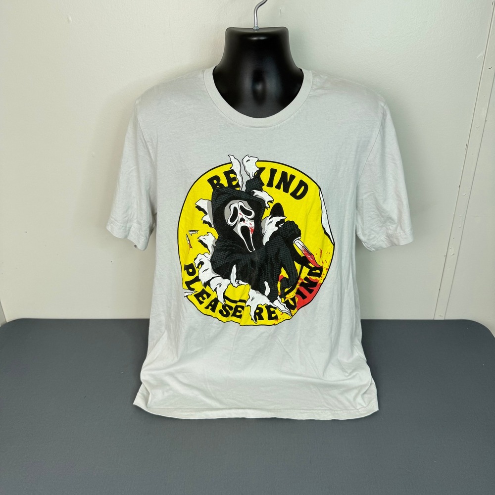 Ghost Face Men's Be Kind Please Rewind Graphic Novelty T-Shirt Size XL